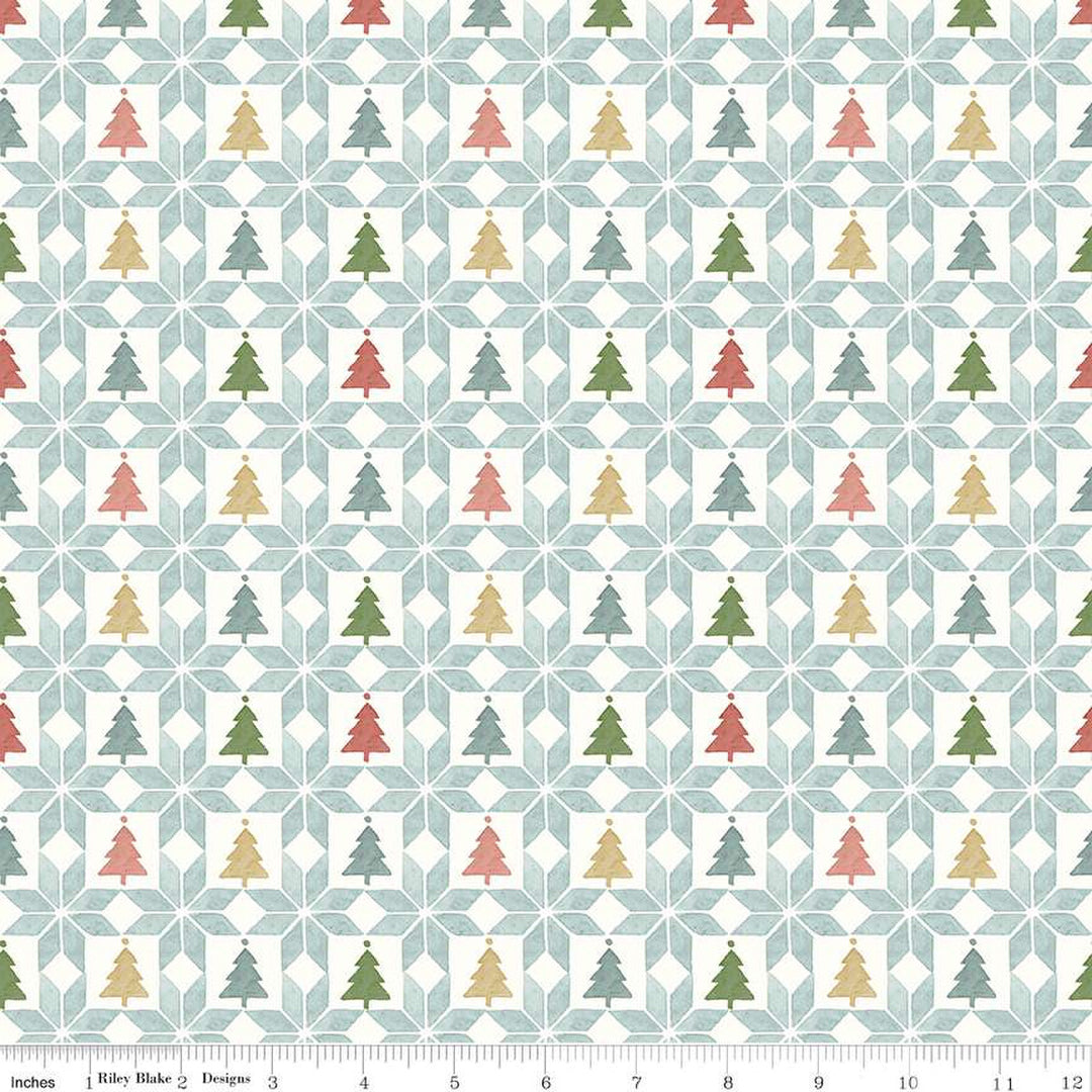 Cotton quilting fabric pattern called 'Patchwork in Multi'. Part of the 'Magical Winterland' fabric collection. Designed by Lisa Audit for fabric company Riley Blake. SKU: C14946-MULTI. 44-45 inch width.