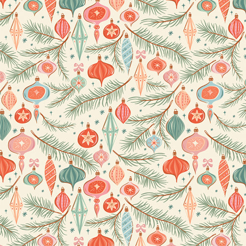 Cotton quilting fabric pattern called 'Jingle all the Way Sweet'. Part of the 'Christmas in the Cabin' fabric collection. Designed by AGF Studio for fabric company Art Gallery. SKU: CCA258904. 44-45 inch width.