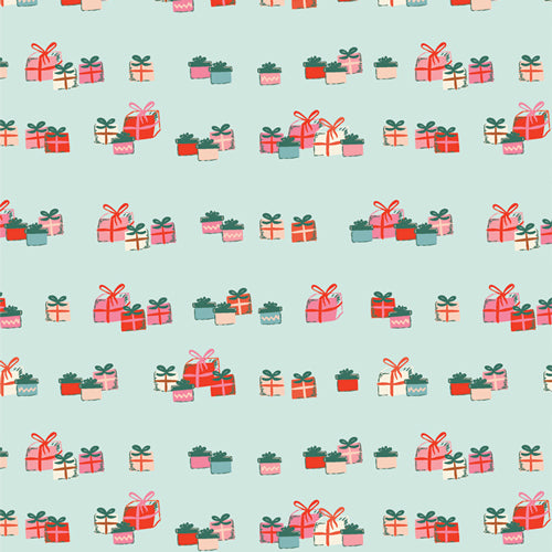 Cotton quilting fabric pattern called 'Season of Giving'. Part of the 'Christmas in the Cabin' fabric collection. Designed by AGF Studio for fabric company Art Gallery. SKU: CCA258908. 44-45 inch width.