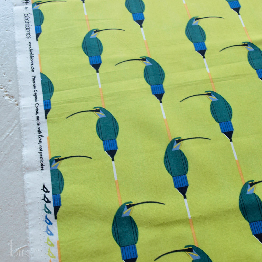 Cotton quilting fabric pattern called 'Hummingbird Vines'. Part of the 'Monteverde Habitat Vol. 1' fabric collection. Designed by Charlie Harper for fabric company Birch Fabrics. SKU: CH-372. 44-45 inch width.