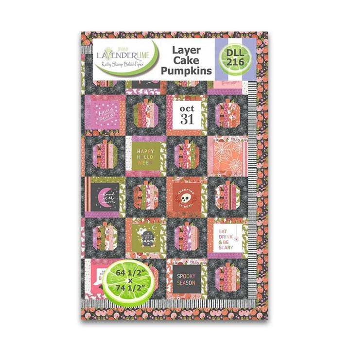 Layer Cake Pumpkins Quilt Pattern - Lavender Lime - DLL 216 - Printed Pattern