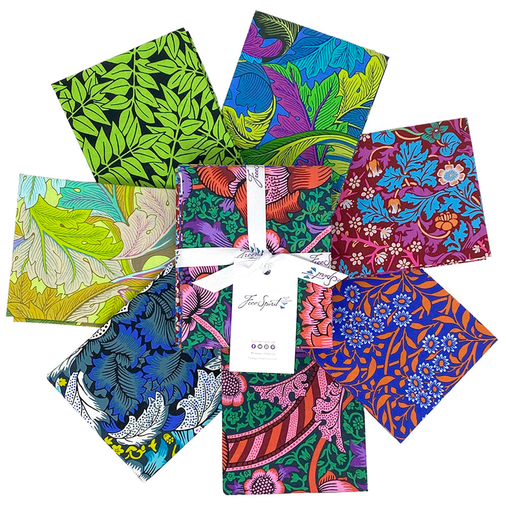 PREORDER - Kaffe x Morris & Co. - 7 Piece Fat Quarter Bundle in Bold - Kaffe Fassett and William Morris - FB4FQKW.BOLD