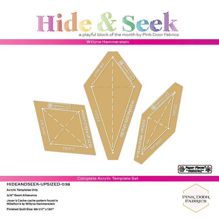 Upsized Hide and Seek - Complete Acrylic Template Set - HIDEANDSEEK-UPSIZED