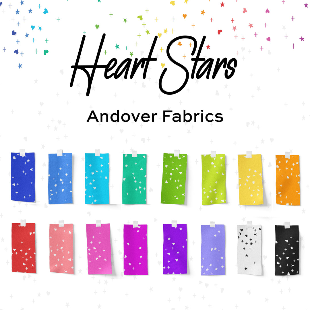 Heart Stars - Half Yard Bundle of 16 pcs - Andover Fabrics - HY.HEARTSTARS