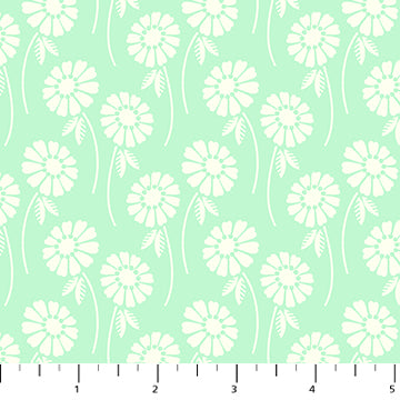 Heather Bailey's Pop Sugar collection quilting fabric pattern, a floral design in a teal color. SKU 92061-60.