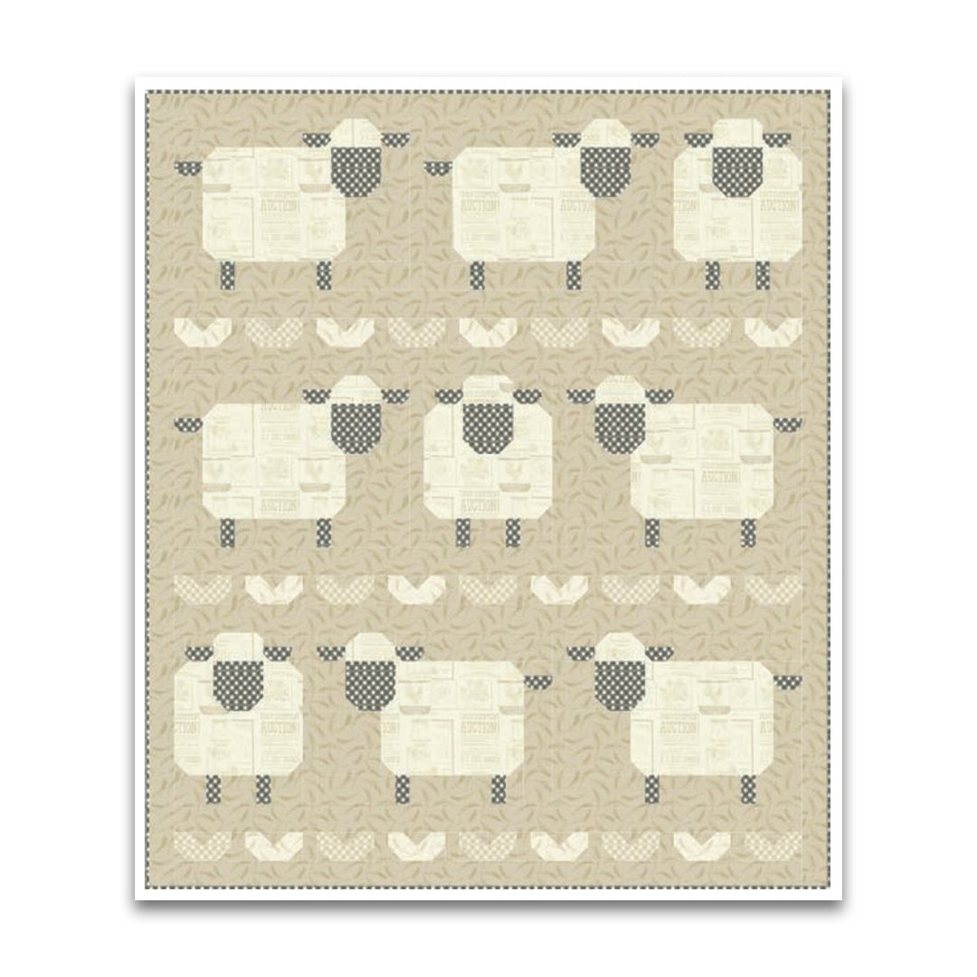 PREORDER - Farmstead - Here Little Sheep - Fabric Only Quilt Kit - FARMSTEAD_SHEEP_KIT