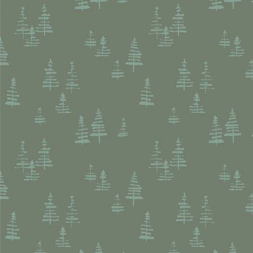 Cotton quilting fabric pattern called 'Pine Hill'. Part of the 'Juniper' fabric collection. Designed by Sharon Holland for fabric company Art Gallery. SKU: JUN22111. 44-45 inch width.