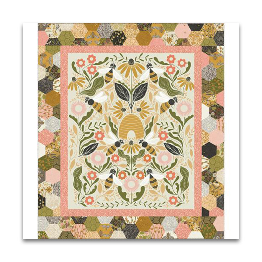 PREORDER - Bee Garden Quilt Kit - Porcelain - Gingiber - KIT48410 - Quilt Kit