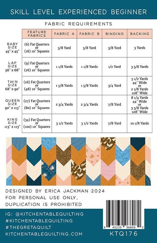 PREORDER - The Greta Quilt - Quilt Pattern - The Kitchen Table Quilting - KTQ 176 - Paper Pattern