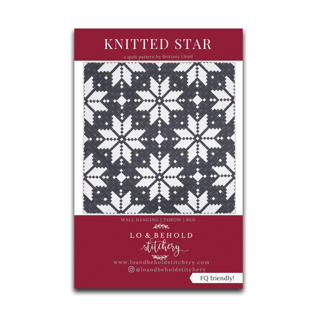 Paper quilt pattern called 'Knitted Star' by Lo & Behold Stitchery. SKU: LBS 117