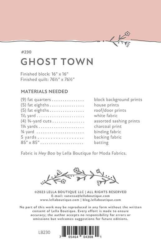 Ghost Town Quilt Pattern - Lella Boutique - LB230 - Printed Pattern