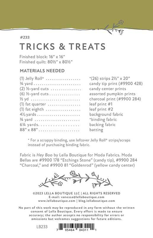 Tricks & Treats - Lella Boutique - LB233 - Printed Pattern