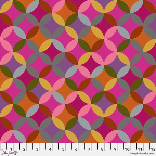 Cotton quilting fabric pattern called 'Cathedral in Multi'. Part of the 'Love Always, AM' fabric collection. Designed by Anna Maria Horner for fabric company Free Spirit. SKU: PWAH203.PINK. 44-45 inch width.