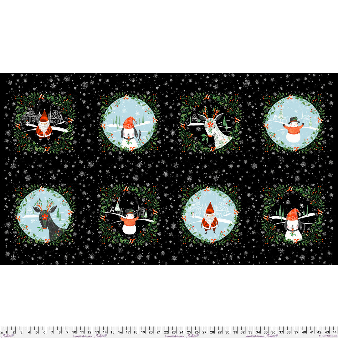 Winter Joy - Snow Globe in Black - 25" X WOF Panel - Cori Dantini - PWCD105.XBLACK