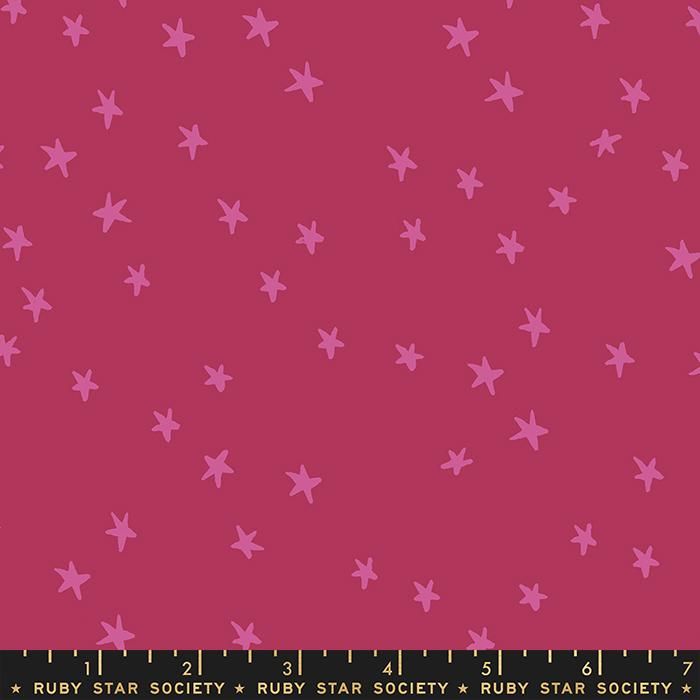 Cotton quilting fabric pattern called 'Starry in Plum'. Part of the 'Starry' fabric collection. Designed by Ruby Star Society for fabric company Moda Fabrics. SKU: RS4109 61. 44-45 inch width.