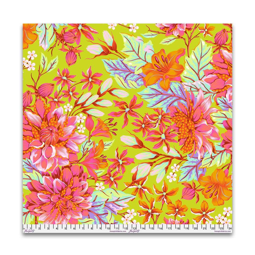 PREORDER - Untamed - 108" Wide Hello Dahlia in Lunar - Tula Pink - QBTP017.LUNAR - Half Yard