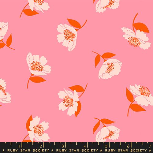 Cotton quilting fabric pattern called 'Fluttering in Sorbet'. Part of the 'Juicy' fabric collection. Designed by Melody Miller for fabric company Ruby Star Society. SKU: RS0089 11. 44-45 inch width.