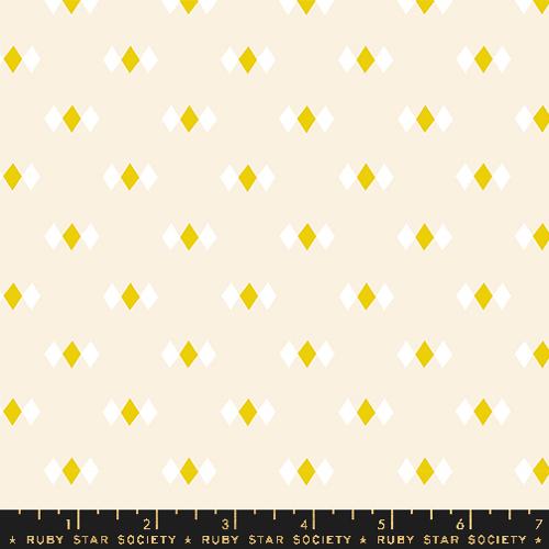 Cotton quilting fabric pattern called 'Diamonds in Shell'. Part of the 'Juicy' fabric collection. Designed by Melody Miller for fabric company Ruby Star Society. SKU: RS0093 11. 44-45 inch width.