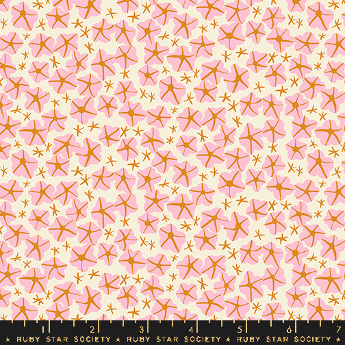 Cotton quilting fabric pattern called 'Moonflower in Natural'. Part of the 'Bird is the Word' fabric collection. Designed by Kimberly Kight for fabric company Ruby Star Society. SKU: RS3082 11. 44-45 inch width.