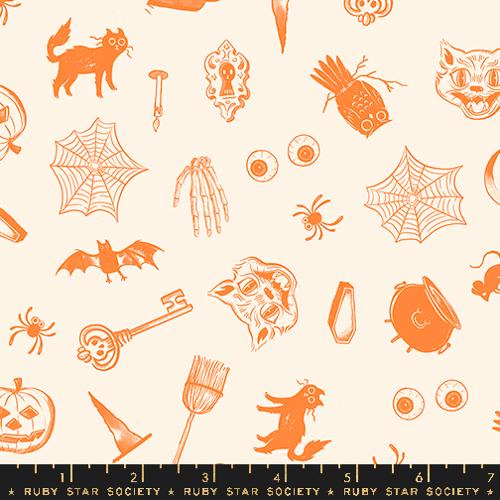 Cotton quilting fabric pattern called 'Curios in Natural'. Part of the 'Good Spirits' fabric collection. Designed by Ruby Star Society for fabric company Moda. SKU: RS5135 11. 44-45 inch width.