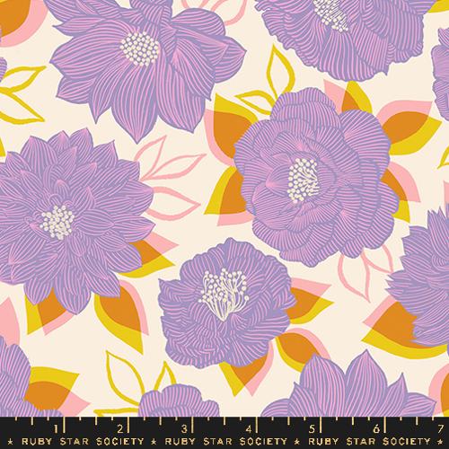 Cotton quilting fabric pattern called 'Blooming in Thistle'. Part of the 'Favorite Flowers' fabric collection. Designed by Ruby Star Society for fabric company Ruby Star Society. SKU: RS5143 11. 44-45 inch width.