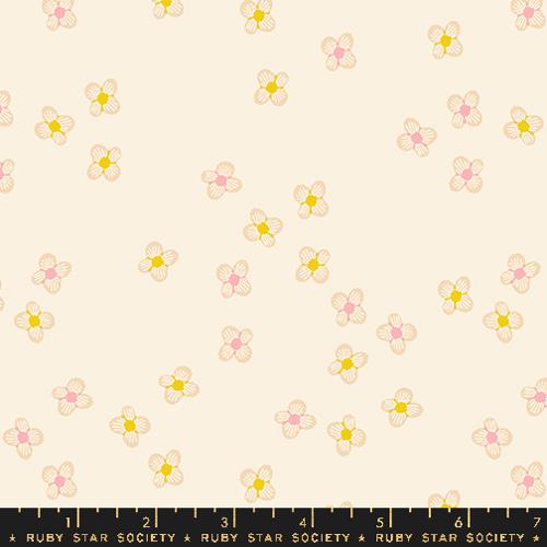 Cotton quilting fabric pattern called 'Blossoms in Natural'. Part of the 'Favorite Flowers' fabric collection. Designed by Ruby Star Society for fabric company Ruby Star Society. SKU: RS5149 11. 44-45 inch width.