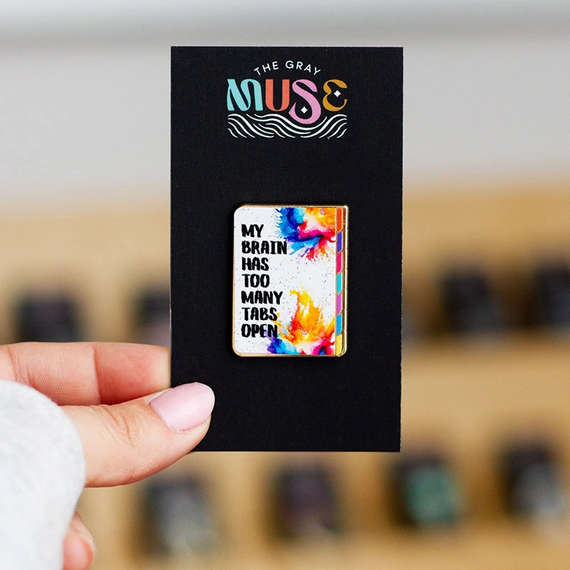 The Gray Muse - Too Many Tabs Rainbow Folder - Enamel Pin