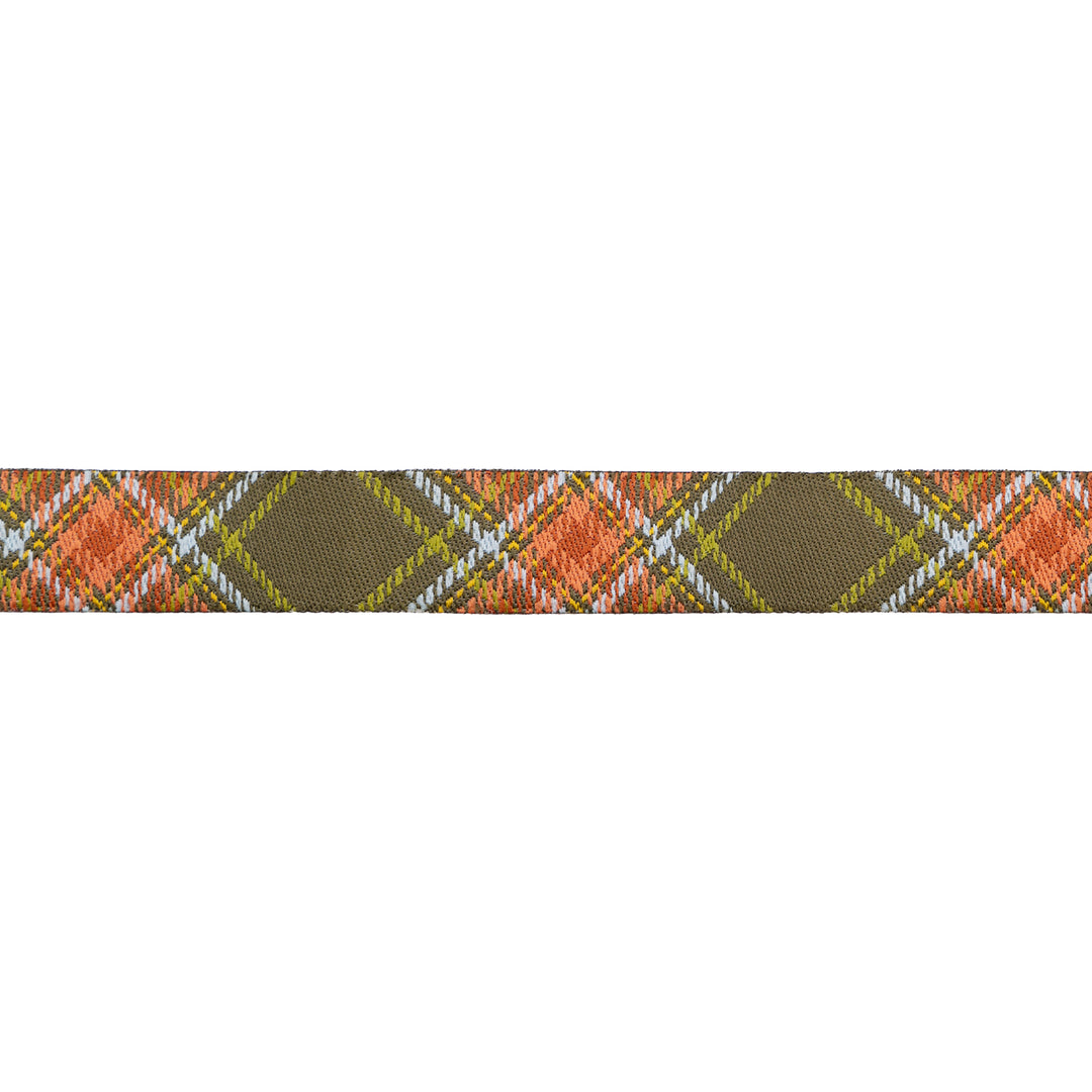 Renaissance Ribbons - Plaid Diagonal in Moss - 5/8" Width - The Great Outdoors by Stacy Iest Hsu - One Yard