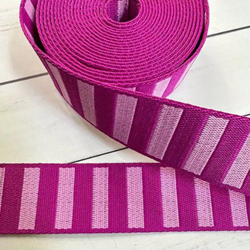 Stitch Supply Co - 1.5" Bold Stripe Web in Berry/Peony - SSCWEB 01 - One Yard