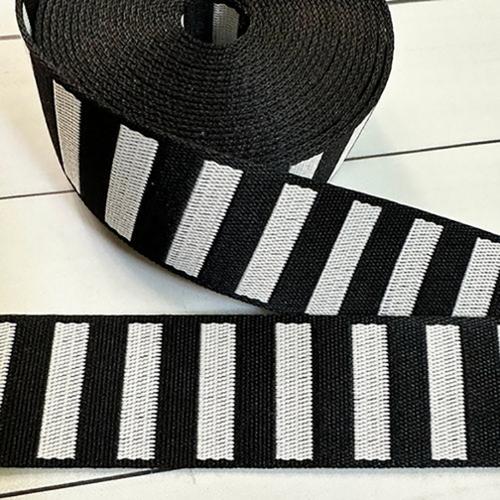 Stitch Supply Co - 1.5" Bold Stripe Web in Black/White - SSCWEB 03 - One Yard