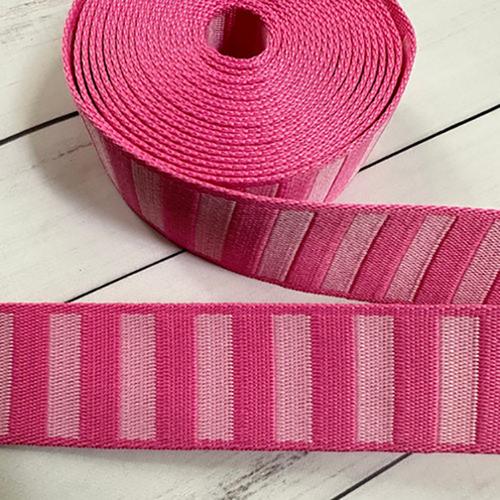 Stitch Supply Co - 1.5" Bold Stripe Webbing in Flamingo/Pale Pink - SSCWEB 05 - One Yard