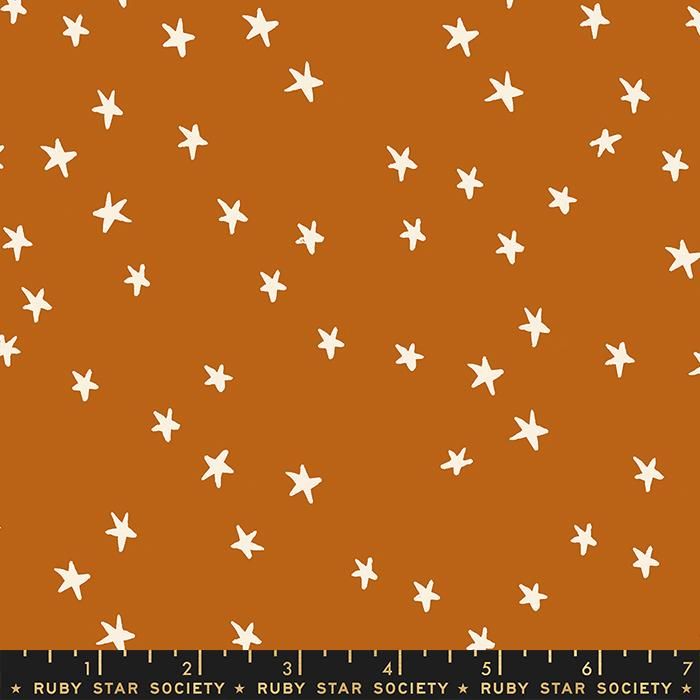 Cotton quilting fabric pattern called 'Starry in Saddle'. Part of the 'Starry' fabric collection. Designed by Ruby Star Society for fabric company Moda Fabrics. SKU: RS4109 51. 44-45 inch width.