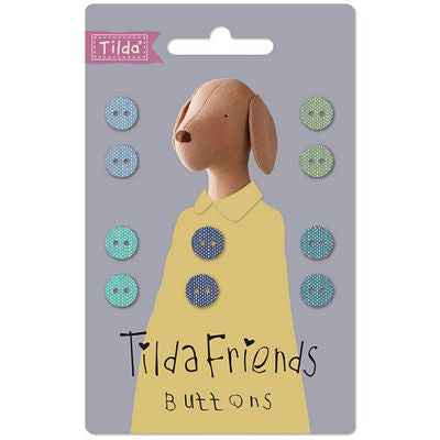 Tilda Friends Chambray Buttons Cool Colors - TIL400051