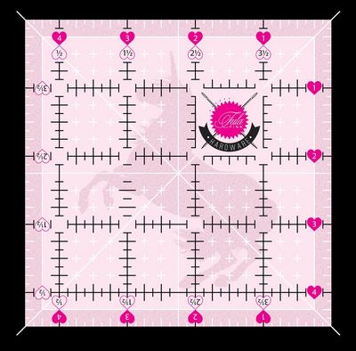 Tula Pink Unicorn ruler non slip size 4.5" x 4.5", a Tula Pink hardware quilting notion, SKU: TP2SQ4