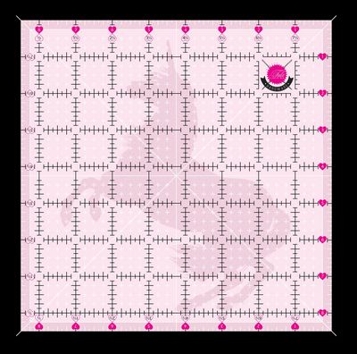 Tula Pink Unicorn ruler non slip size 8.5" x 8.5", a Tula Pink hardware quilting notion, SKU: TP2SQ8