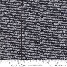 Cotton quilting fabric pattern called 'Type in Black'. Part of the 'The Print Shop' fabric collection. Designed by Sweetwater Road for fabric company Moda Fabrics. SKU: 5742 23. 44-45 inch width.