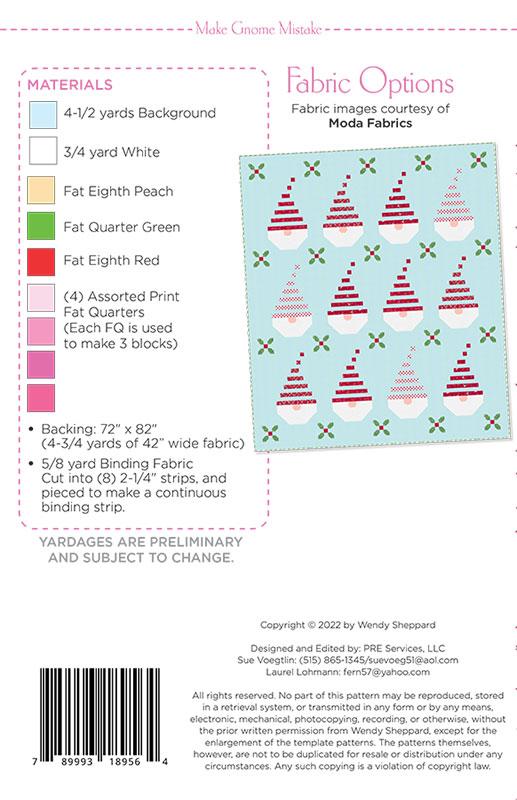 Make Gnome Mistake - Wendy Sheppard - Paper Pattern - Quilt Pattern