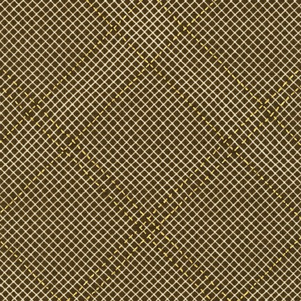 Cotton quilting fabric pattern called 'Diamond Grid in Brown'. Part of the 'Collection CF' fabric collection. Designed by Carolyn Friedlander for fabric company Robert Kaufman. SKU: AFRM-19932-16. 44-45 inch width.