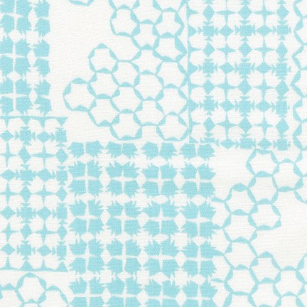 Cotton quilting fabric pattern called 'Dots in Dusty Blue'. Part of the 'Kept' fabric collection. Designed by Carolyn Friedlander for fabric company Robert Kaufman. SKU: AFR-20136-68. 44-45 inch width.