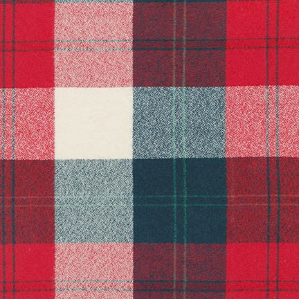 Cotton flannel quilting fabric pattern called 'Mammoth in Americana'. Part of the 'Mammoth flannel' fabric collection. Designed by Robert Kaufman for the Robert Kaufman fabric company. SKU: SRKF-14877-202. 44-45 inch width.