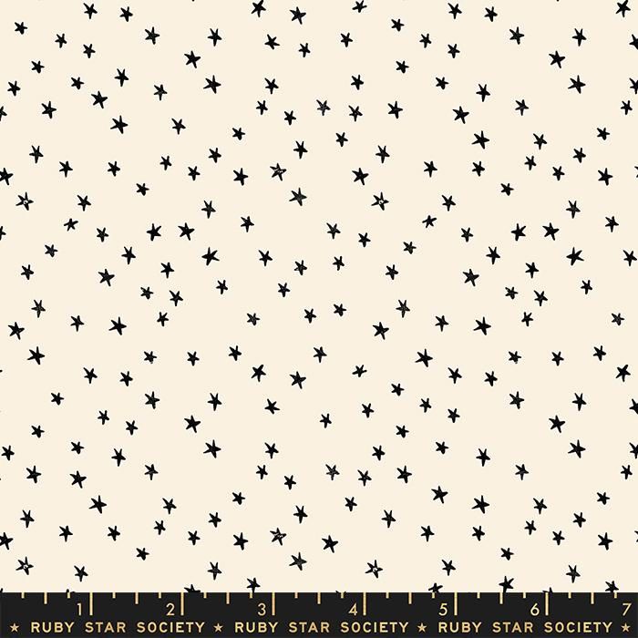 Cotton quilting fabric pattern called 'Mini Starry in Natural'. Part of the 'Starry' fabric collection. Designed by Ruby Star Society for fabric company Moda Fabrics. SKU: RS4110 21. 44-45 inch width.