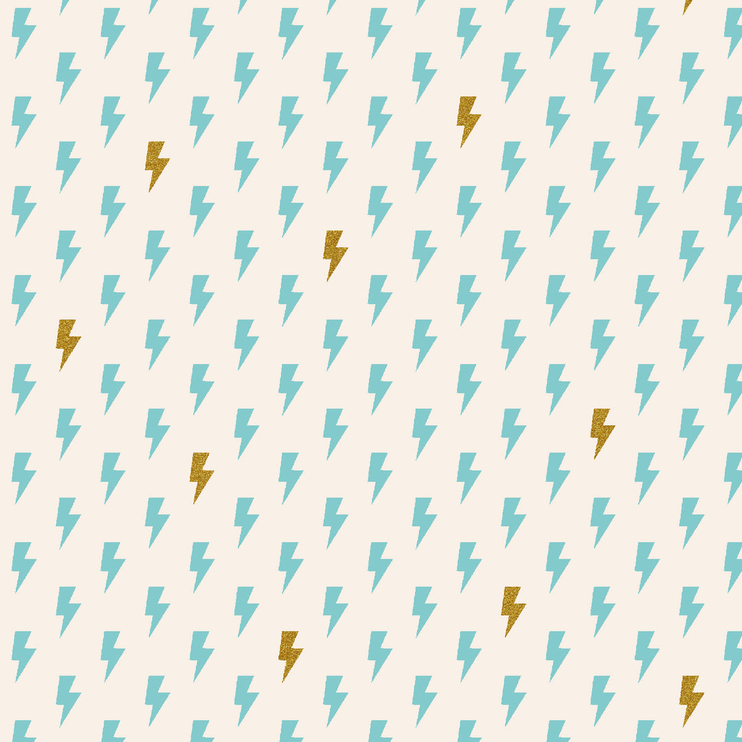 Cotton quilting fabric pattern called 'Hot Strike in Cloudy'. Part of the 'East Coast' fabric collection. Designed by Megan Kampa for fabric company Cotton + Steel Fabrics. SKU: MK105-PC2M. 44-45 inch width.