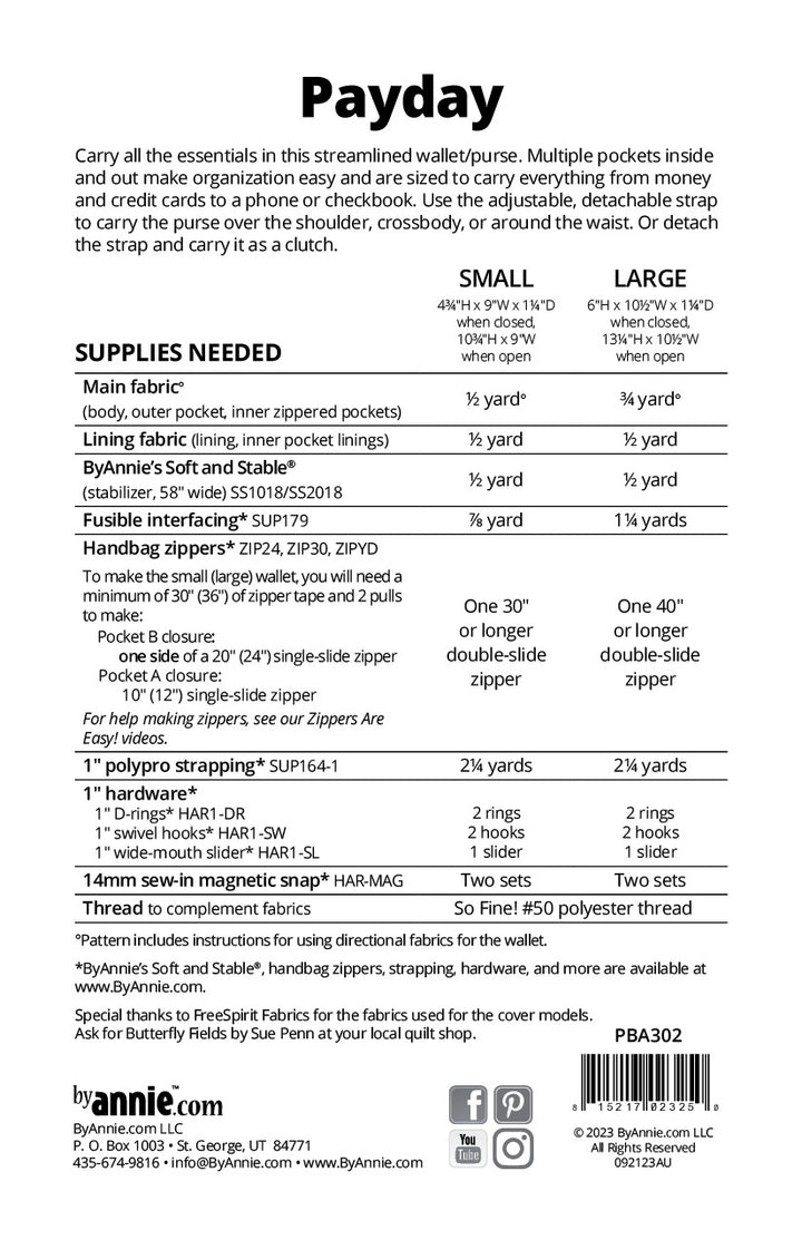 Payday - Pattern by By Annie - Paper Pattern - PBA302