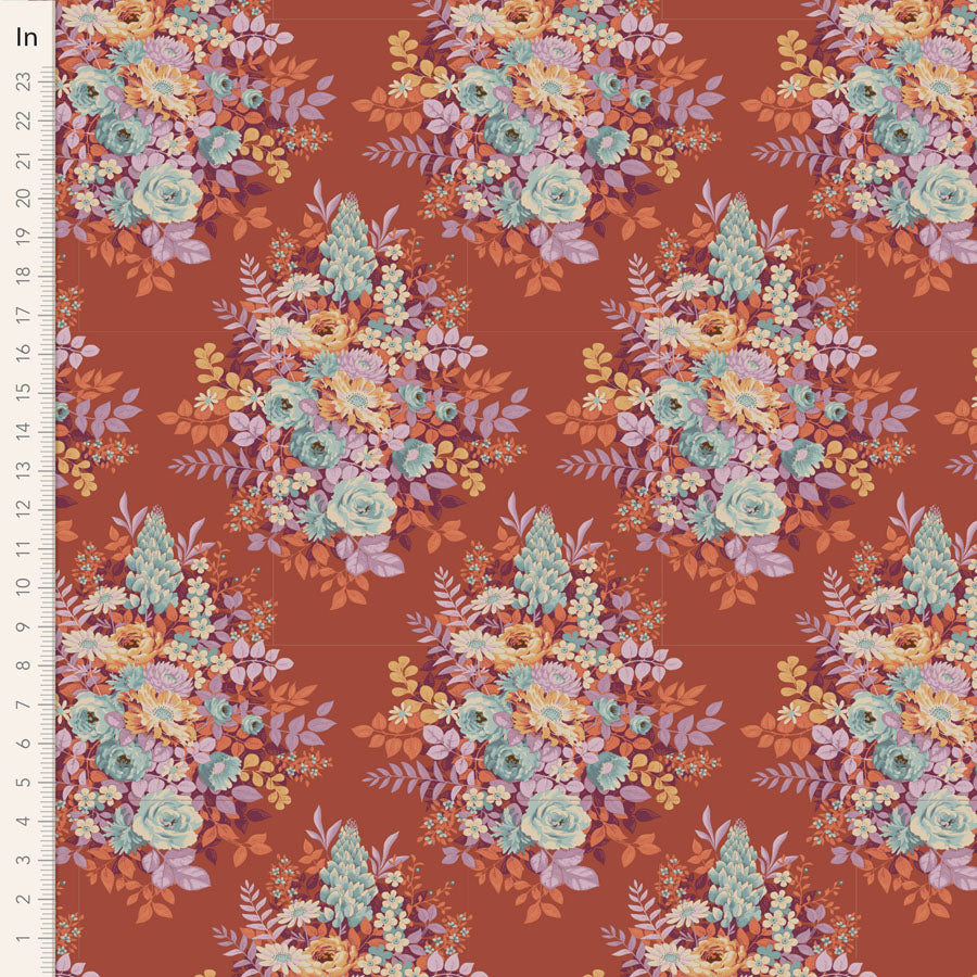 Chic Escape - Whimsyflower in Rust - 100458 - Half Yard