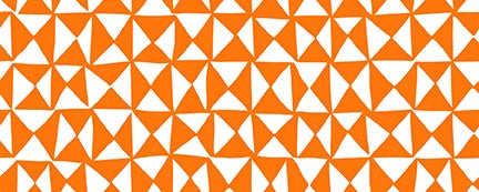 Cotton quilting fabric pattern called 'Hourglass in Orange'. Part of the 'Halloween Night' fabric collection. Designed by Figo Fabrics for fabric company Paintbrush Studio. SKU: 120-21319. 44-45 inch width.