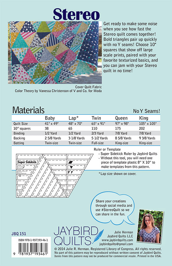 Stereo - Jaybird Quilts - Paper Pattern - JBQ 151