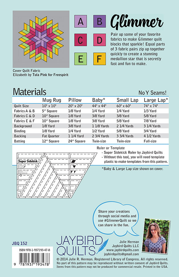 Glimmer - Jaybird Quilts - Paper Pattern - JBQ 152