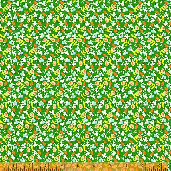 Lucky Rabbit - Calico in Green - 37027A-6 - Half Yard