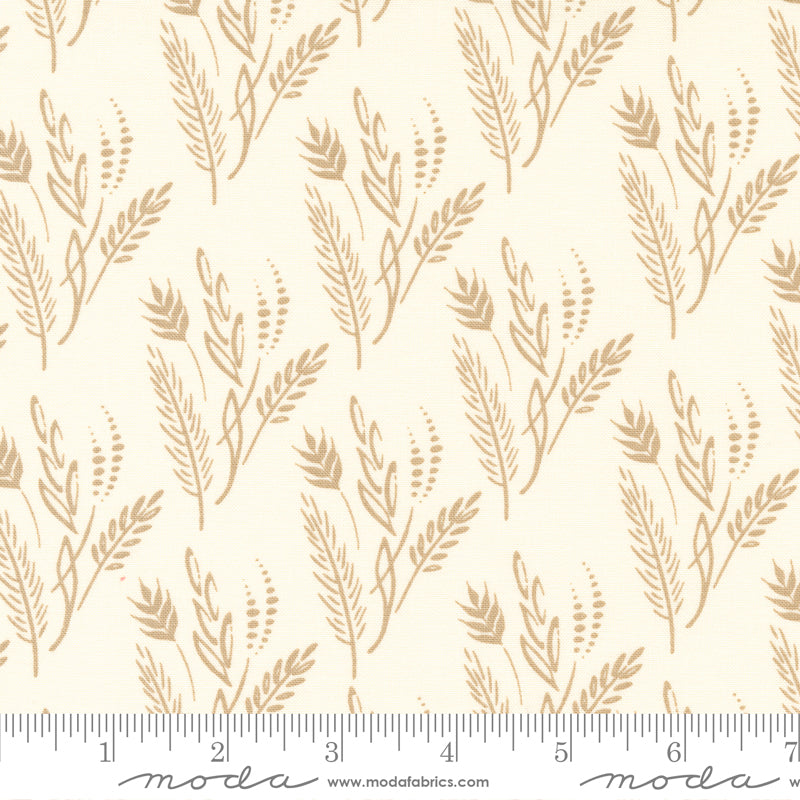 Cotton quilting fabric pattern called 'Grasslands in Unbleached'. Part of the 'Dawn on the Prairie' fabric collection. Designed by Fancy That Design House for fabric company Moda Fabrics. SKU: 45574 11. 44-45 inch width.