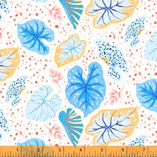 Cotton quilting fabric pattern called 'Paria in Cream'. Part of the 'Tabanca' fabric collection. Designed by Tamara Kate for fabric company Windham Fabrics. SKU: 52816-1. 44-45 inch width.